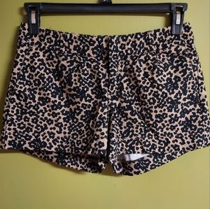 Banana Republic Size 4 Brown & Black Leopard Print Shorts